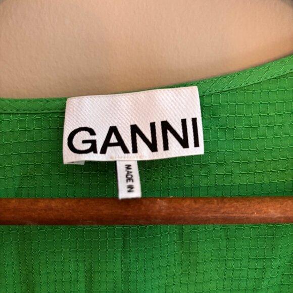GANNI Short Sleeve V Neck Dress - Picture 6 of 6